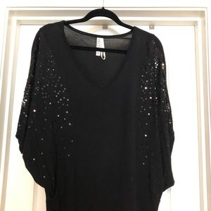 Sequin Dolman Batwing Top